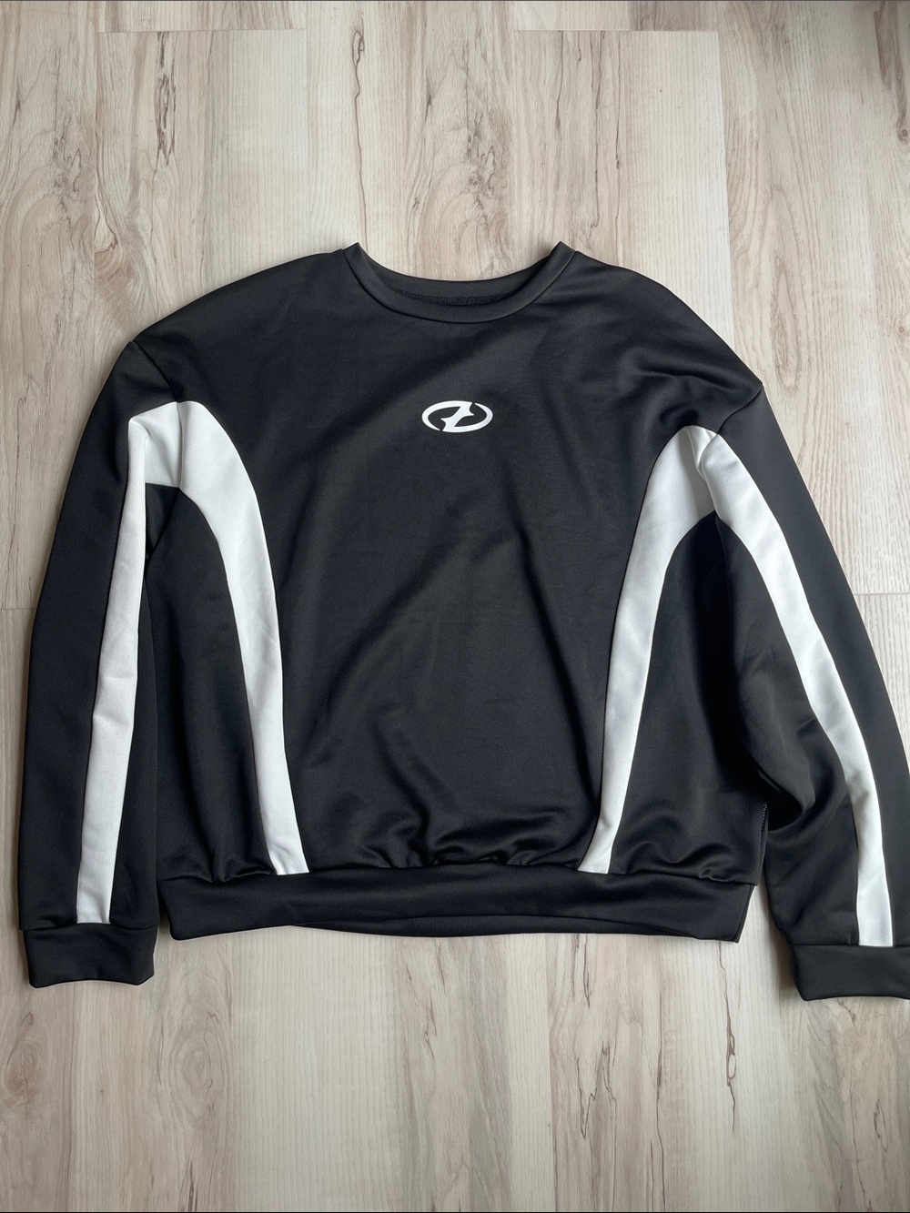 NFINITY Black and White Crewneck Performance Sweater